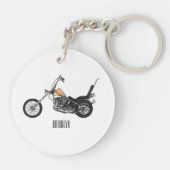 Porte-clés Illustration de Chopper Motorcycle 1950 (Dos)