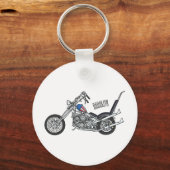 Porte-clés Illustration de Chopper Motorcycle 1950 (Recto)