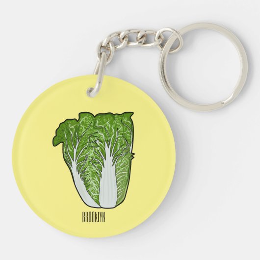 Porte-clés Illustration de chou chinois (Dos)