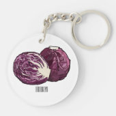 Porte-clés Illustration de chou rouge (Dos)