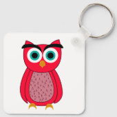 Porte-clés Illustration de chouette rose mignonne (Dos)
