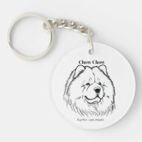Illustration de Chow Chow Portrait en ligne noire