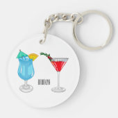 Porte-clés Illustration de cocktail (Dos)