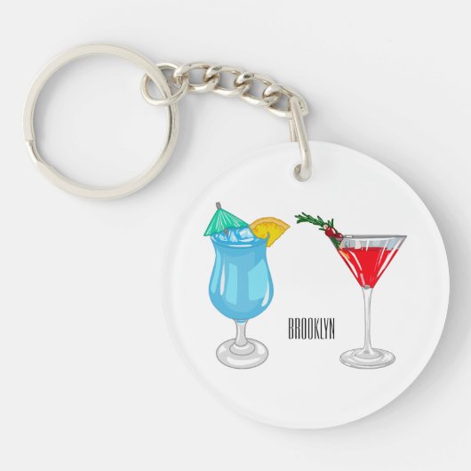 Porte-clés Illustration de cocktail (Devant)