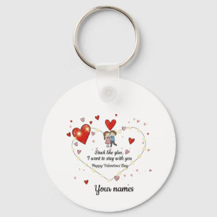 Porte-clés Illustration de cœur mignon