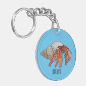 Porte-clés Illustration de crabe ermite (Devant gauche)
