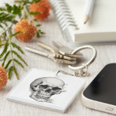 Porte-clés Illustration de crâne (Devant Droit)