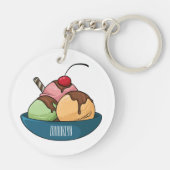 Porte-clés Illustration de crème glacée (Dos)