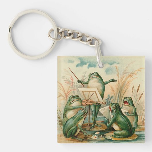 Porte-clés Illustration de cru d'orchestre de grenouille (Devant)