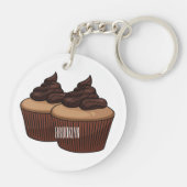 Porte-clés Illustration de Cupcake (Dos)