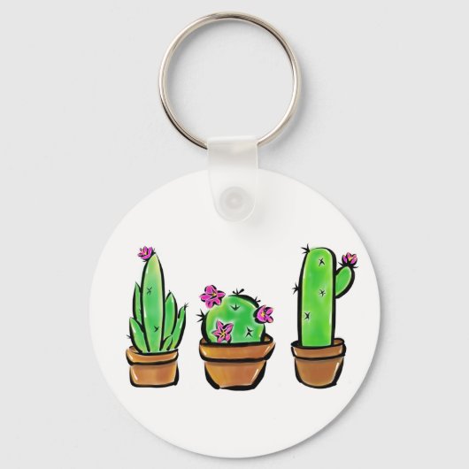 Porte-clés Illustration de Cute Cactus (Recto)