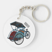 Porte-clés Illustration de cyclo-pousse (Dos)