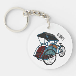 Porte-clés Illustration de cyclo-pousse
