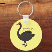 Porte-clés Illustration de cygne noir (Recto)