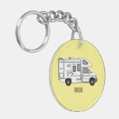 Porte-clés Illustration de dessin animé Campervan (Devant gauche)