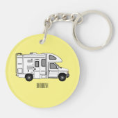 Porte-clés Illustration de dessin animé Campervan (Dos)