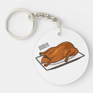 Porte-clés illustration de dessin animé de canard de Pékin 