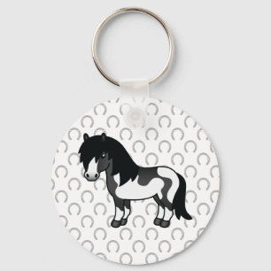 Porte-clés Illustration de dessin animé de poney Shetland Pin