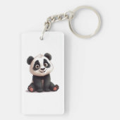 Porte-clés Illustration de dessin animé d'ours panda assis (Dos)