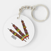 Porte-clés Illustration de dessin animé Kebab ou kabob (Dos)