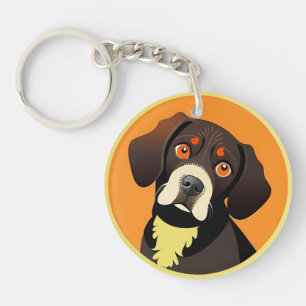 Porte-clés Illustration de dessin animé mignon d'un chiot