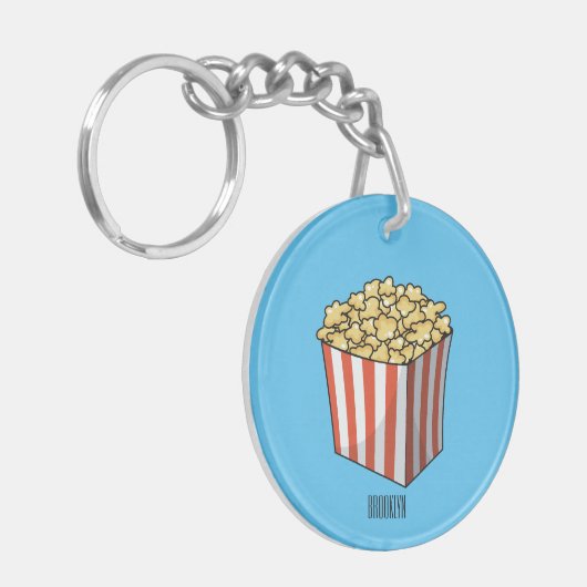 Porte-clés Illustration de dessin animé Popcorn (Devant gauche)
