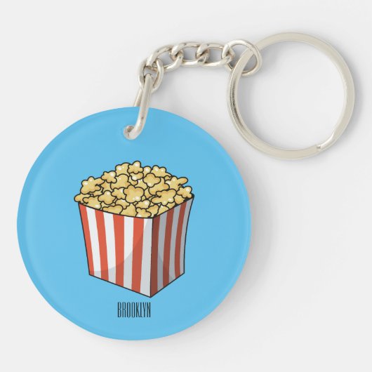 Porte-clés Illustration de dessin animé Popcorn (Dos)