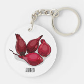 Porte-clés Illustration de dessin animé Shallot (Dos)