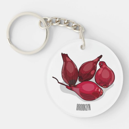 Porte-clés Illustration de dessin animé Shallot (Devant)