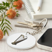 Porte-clés Illustration de dessin animé sur la harpe (Devant droit)