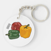 Porte-clés Illustration de dessin de Capsicum (Dos)
