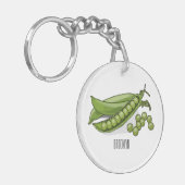 Porte-clés Illustration de dessin de pois (Devant gauche)