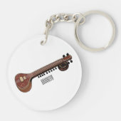 Porte-clés Illustration de dessin de Sitar (Dos)