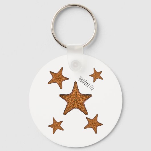 Porte-clés Illustration de dessin de Starfish (Recto)