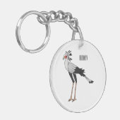Porte-clés Illustration de dessin du secrétaire pour oiseaux (Devant gauche)
