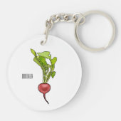 Porte-clés Illustration de dessin Radish (Dos)