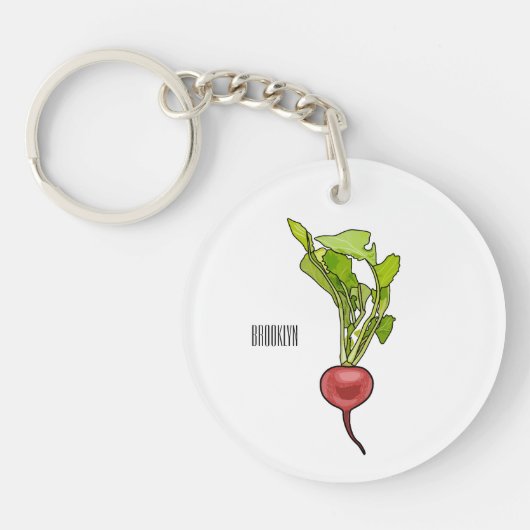 Porte-clés Illustration de dessin Radish (Devant)