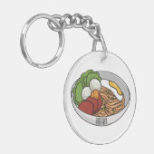 Porte-clés Illustration de dessin sur les nouilles (Devant gauche)