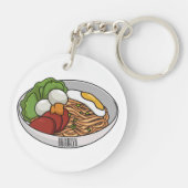 Porte-clés Illustration de dessin sur les nouilles (Dos)