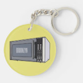 Porte-clés Illustration de dessin sur micro-ondes (Dos)