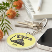 Porte-clés Illustration de dessin téléphonique (Devant droit)