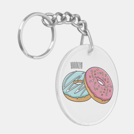 Porte-clés Illustration de Donut (Devant gauche)
