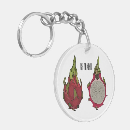 Porte-clés Illustration de dragon fruit (Devant gauche)