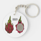 Porte-clés Illustration de dragon fruit (Dos)