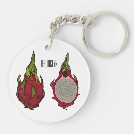 Porte-clés Illustration de dragon fruit (Dos)