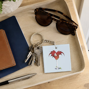 Porte-clés Illustration de fantaisie de cocktail Dragon Marti
