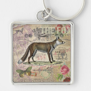 Porte-clés Illustration de Fox Wildlife Vintage Animal