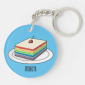 Porte-clés Illustration de gâteau arc-en-ciel (Dos)