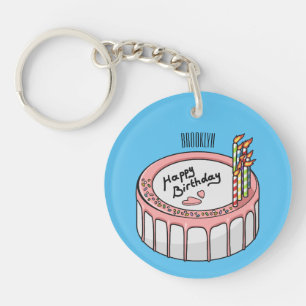 Porte-clés Illustration de gâteau d'anniversaire