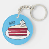 Porte-clés Illustration de gâteau en velours rouge (Dos)
